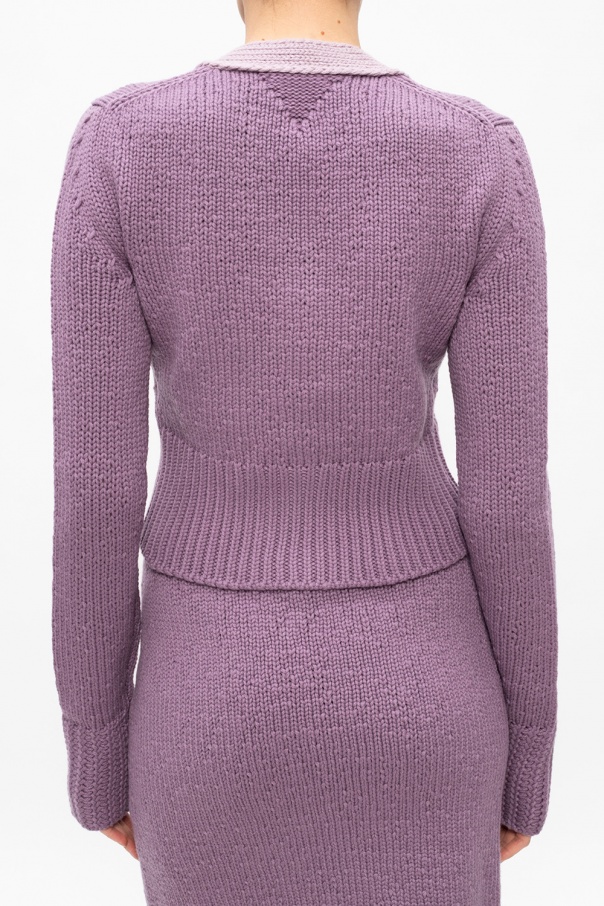 Purple Wool cardigan Bottega Veneta - SchaferandweinerShops